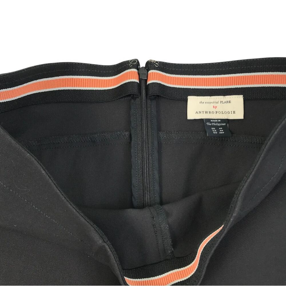 ANTHROPOLOGIE Essential Flare Pant Sz 4 Black Classic Stretch Office Business - Picture 7 of 15